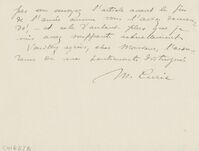 Correspondentie\C01657-b.jpg; C01657; Brief van Marie Curie aan Crommelin, 15 december 1921; BriefLetter